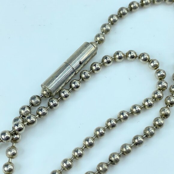 Gucci Dog Tag Pendant Necklace Sterling Silver 925 Made in Italy 22" 31g JR297 - Picture 5 of 9